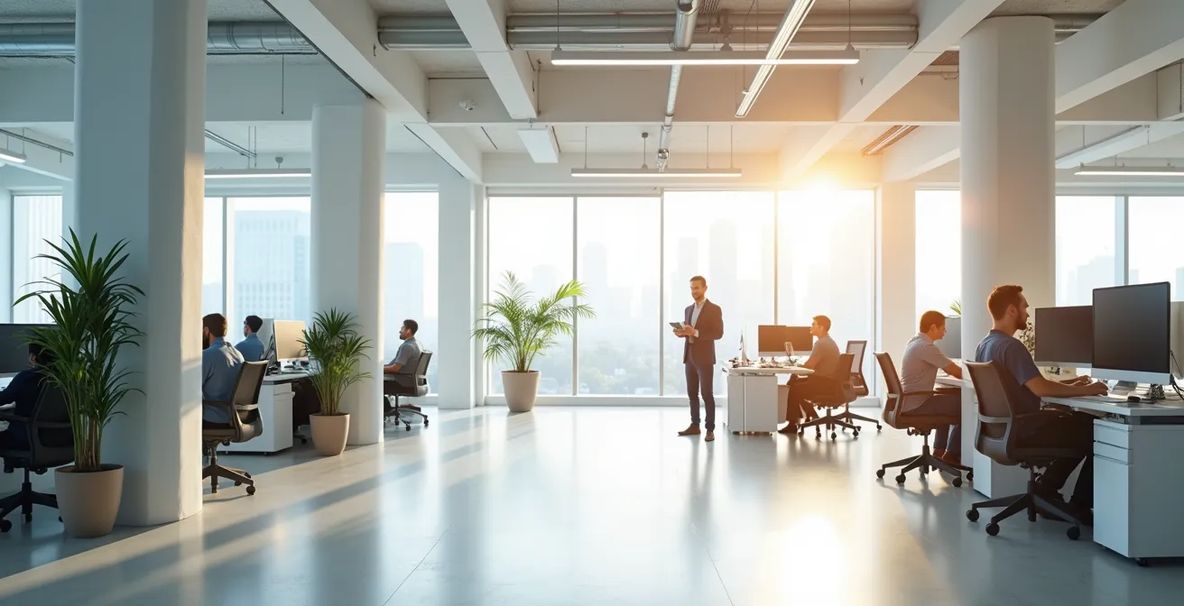 Moderner Arbeitsplatz zeigt einzigartige Unternehmenskultur und Benefits
