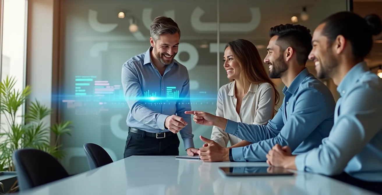 Moderne Finanzabteilung mit automatisierten digitalen Prozessen