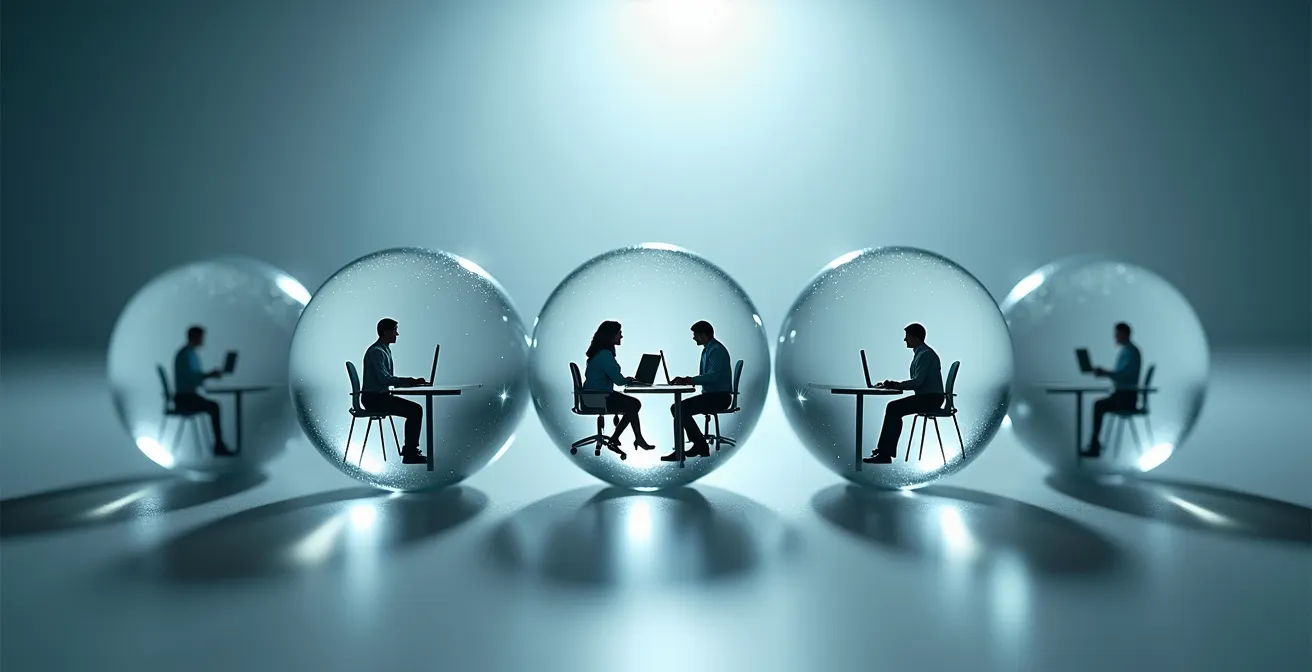 Visualisierung vernetzter Teams in koordinierter Kommunikation