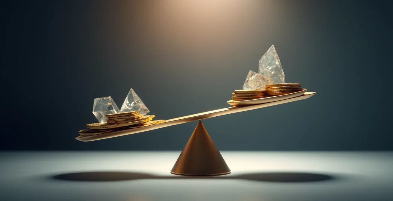 Symbolische Darstellung der Balance zwischen Umsatz und Profitabilität