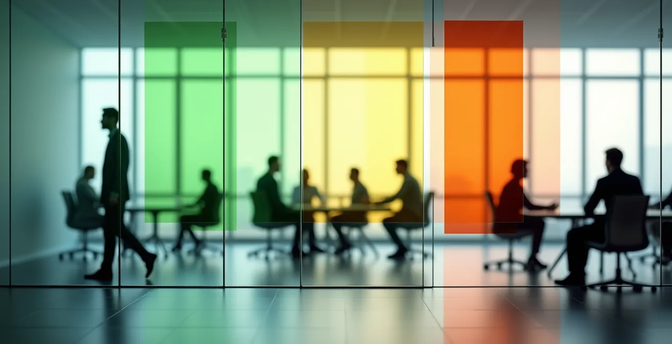 Visuelle Darstellung einer Lead-Scoring-Matrix mit farbcodierten Qualifikationsstufen